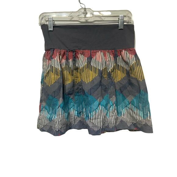 fossil blue green geometric linen pull on skirt size XS Pockets - Picture 4 of 8